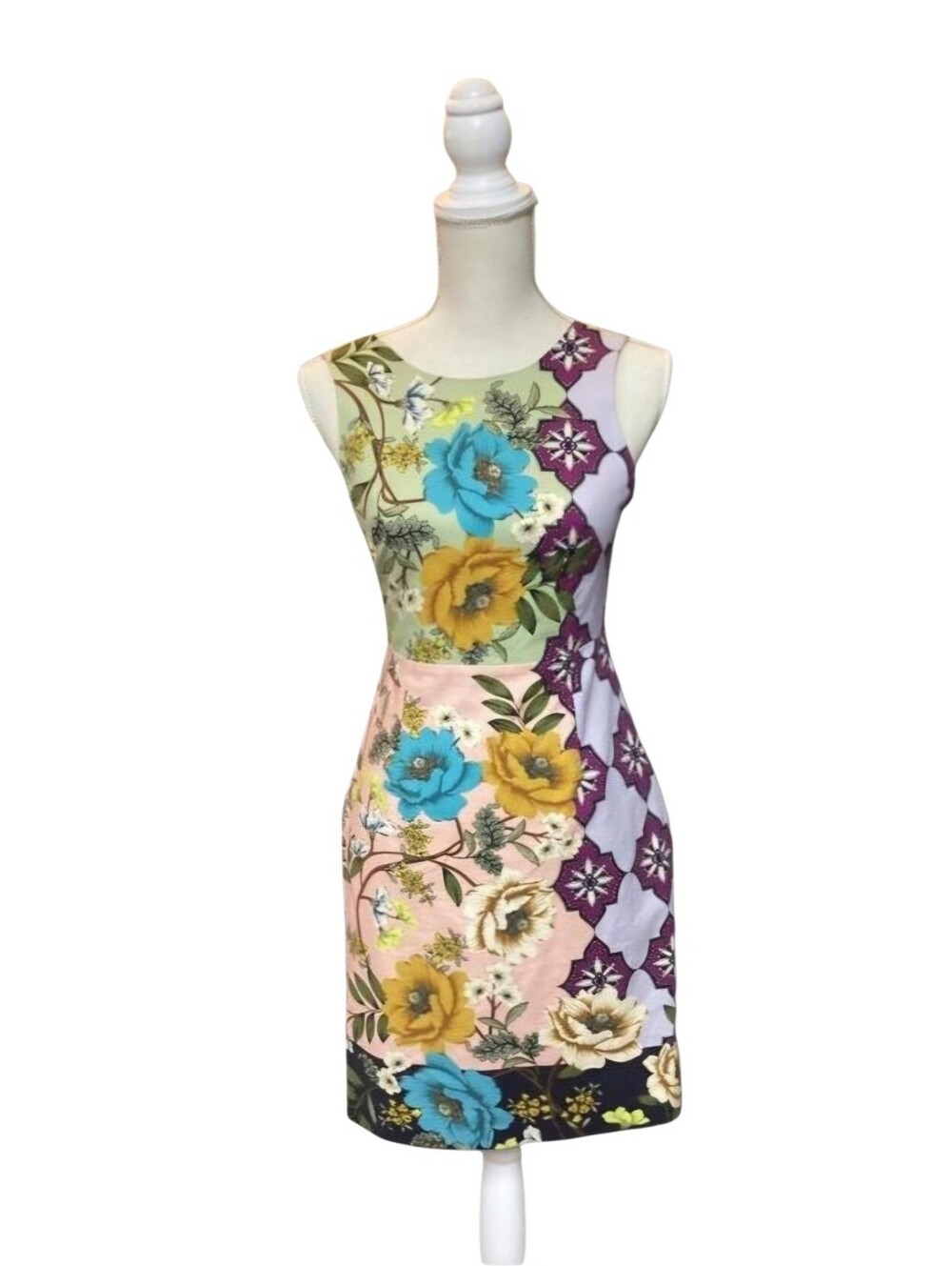 Anthropologie Maeve Patchwork Floral Sheath Midi Dress Women's Size 6
